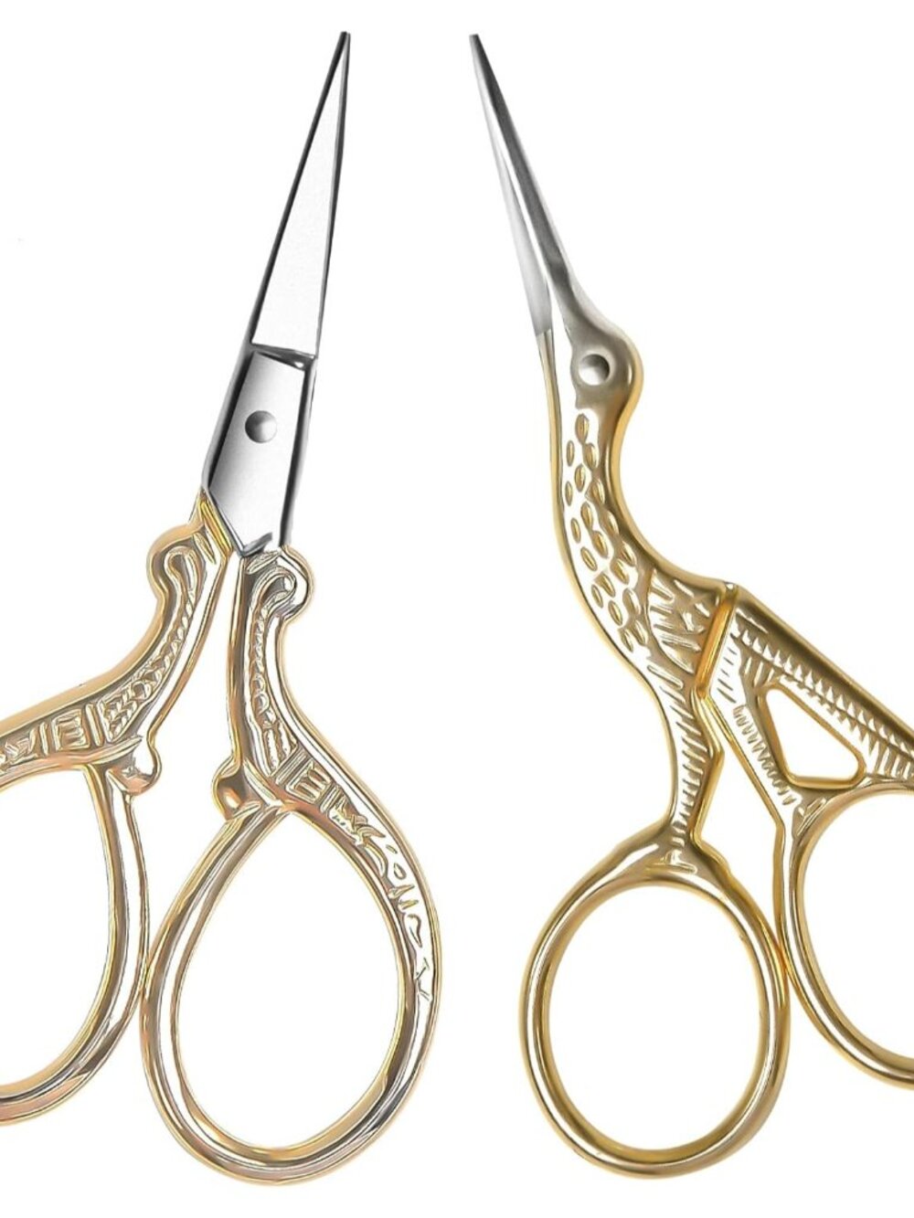 Embroidery Scissors, Stainless Steel Sharp Stork Scissors for Sewing Crafting, A